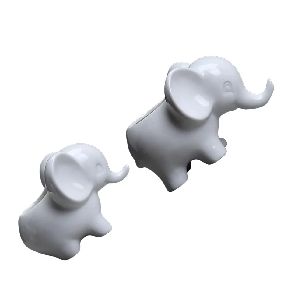

2Pcs Elephant Ceramic Succulent Flower Pot Small Desktop Container Cute Mini Garden Planter Ornament Gift Succulent Pot
