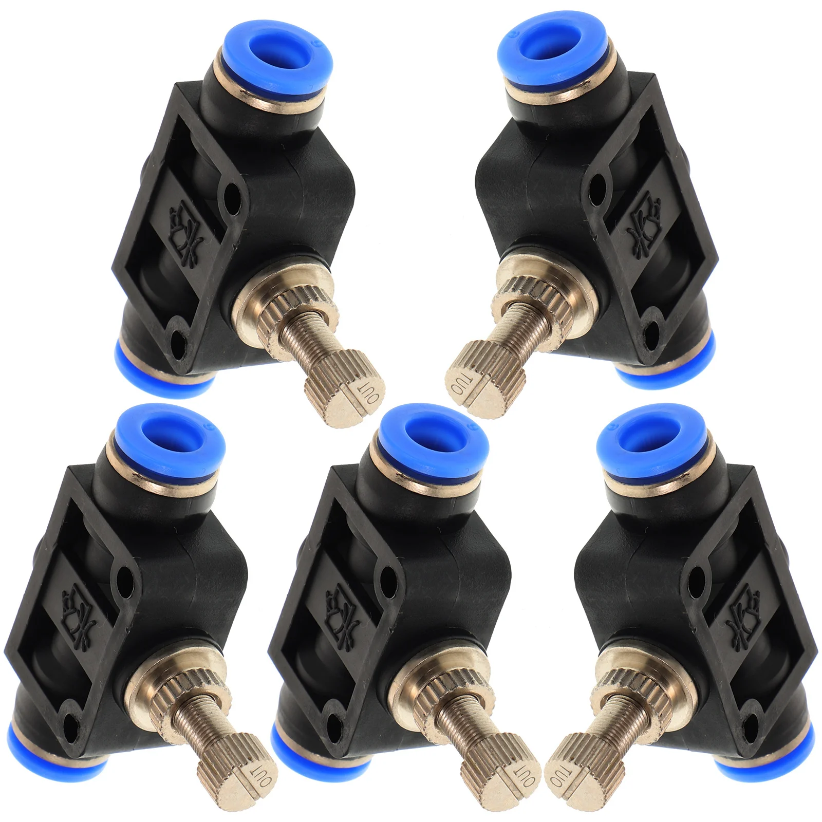 

5pcs 6Mm 1/4" Tube One Touch Inline Flow Control Throttle Pneumatic Connector Air Fittings Joint Black Anti-Corrosion Quick