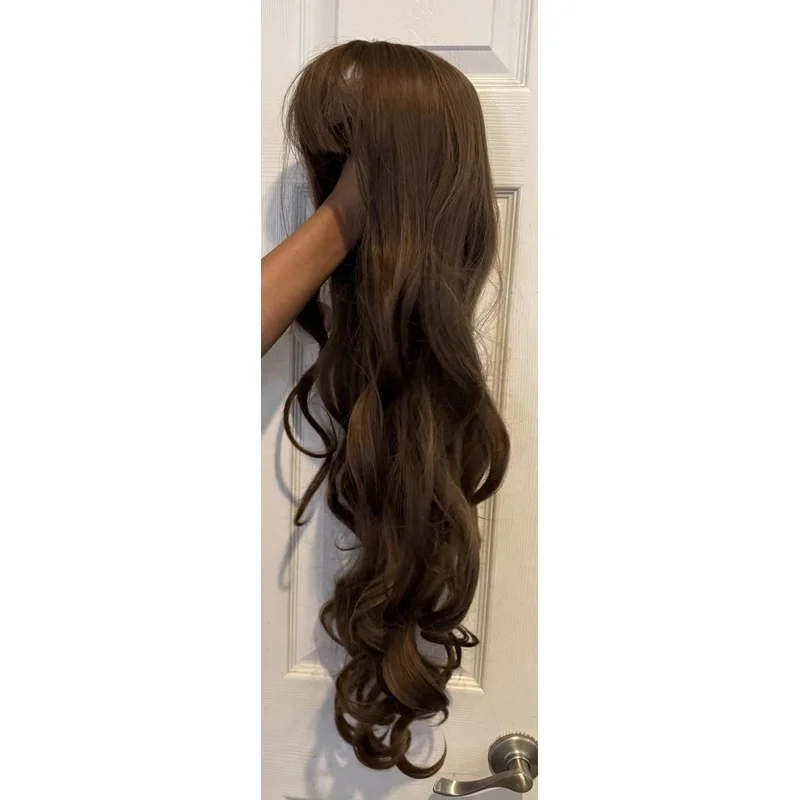 Real Hair New Fashion Women's Layered Long Medium Brown Wavy Wigs 26 In