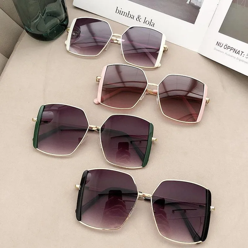 KLASSNUM Fashion Large Frame Square Sunglasses Women Men Vintage Oversize Sun Glasses Trendy Plastic Sun Glasses Rimmed Eyewear