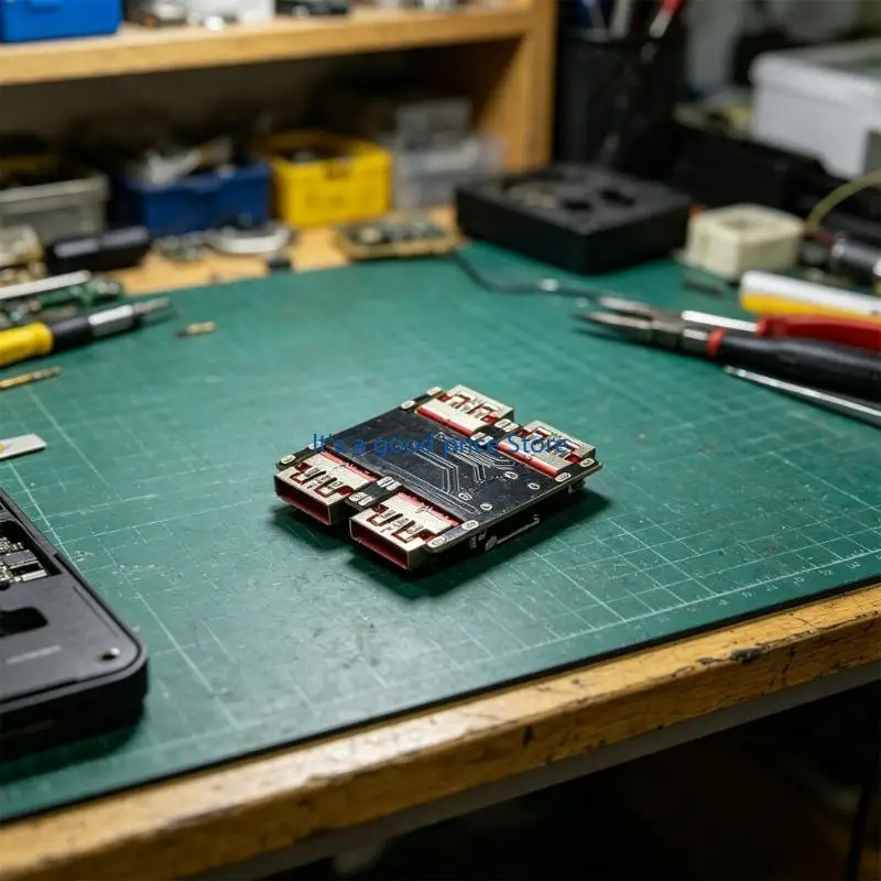 Small USB Board with 1 C Male End and USB-A Outlets for Office Use