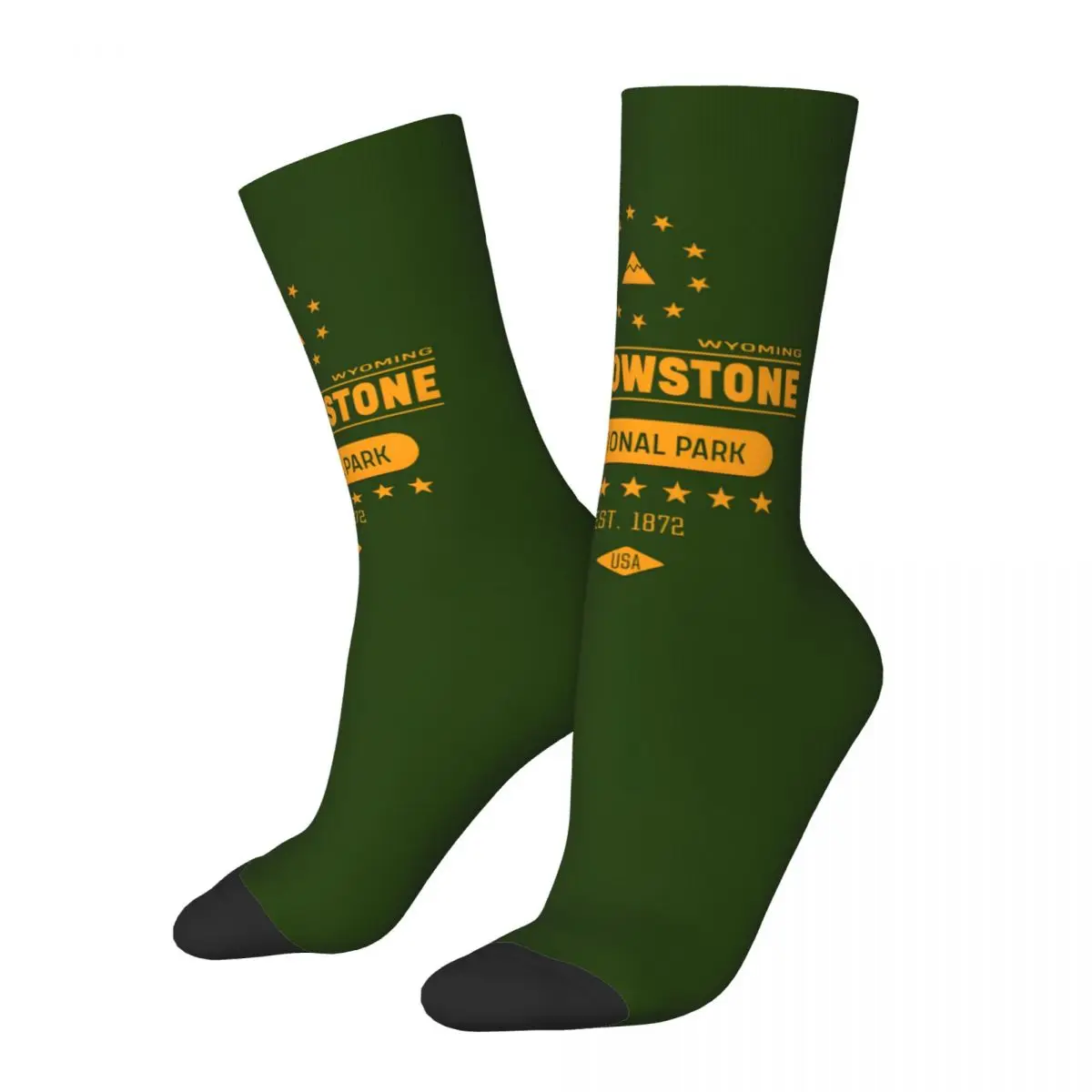 

National Park Men's Socks Retro Harajuku Yellowstone Street Style Novelty Casual Crew Sock