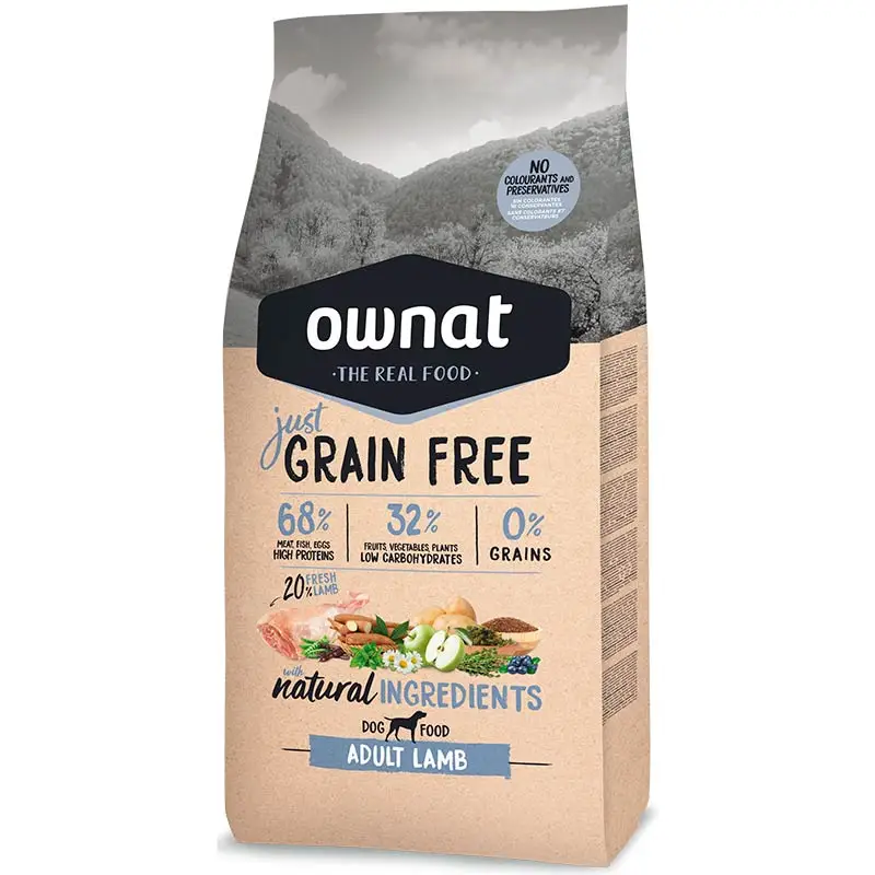 Ownat Just Grain Free Adult Pienso Para Perro Con Cordero 3KG