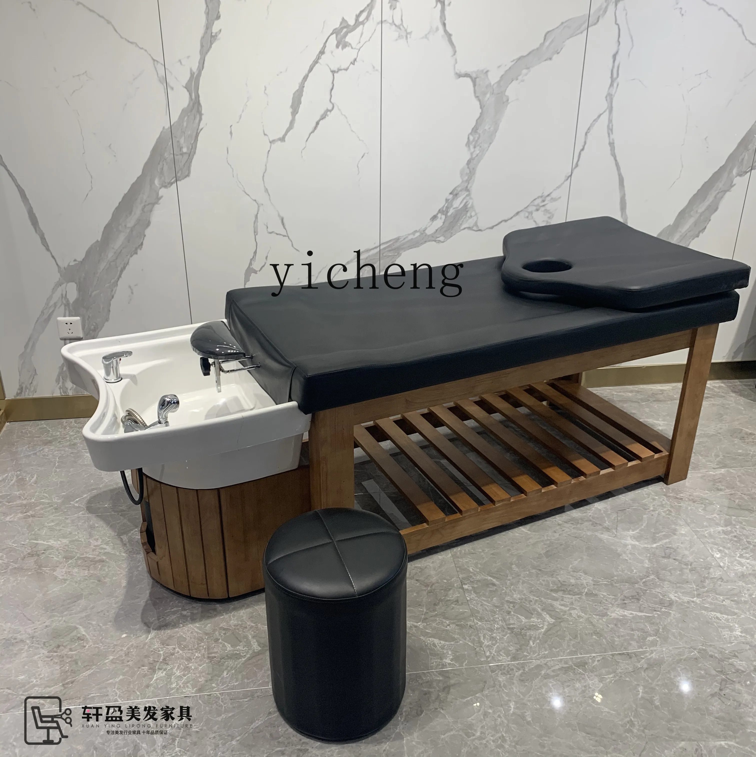 YFY  Solid Wood Shampoo Chair Lying Completely Hair Salon Shampoo Chair Hair Salon Thai Shampoo Chair