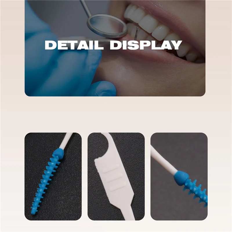 HIM-200Pcs/Box Soft Silicone  Floss Interdental Brush Disposable Teeth Stick Toothpicks Floss Tooth Pick Oral Care Brush C
