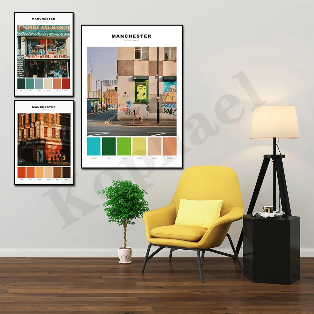 City of Light. Empire Exchange. Central Library. Rambos. Newton Street. Cityscape Tones. Home Wall Decor Art Posters