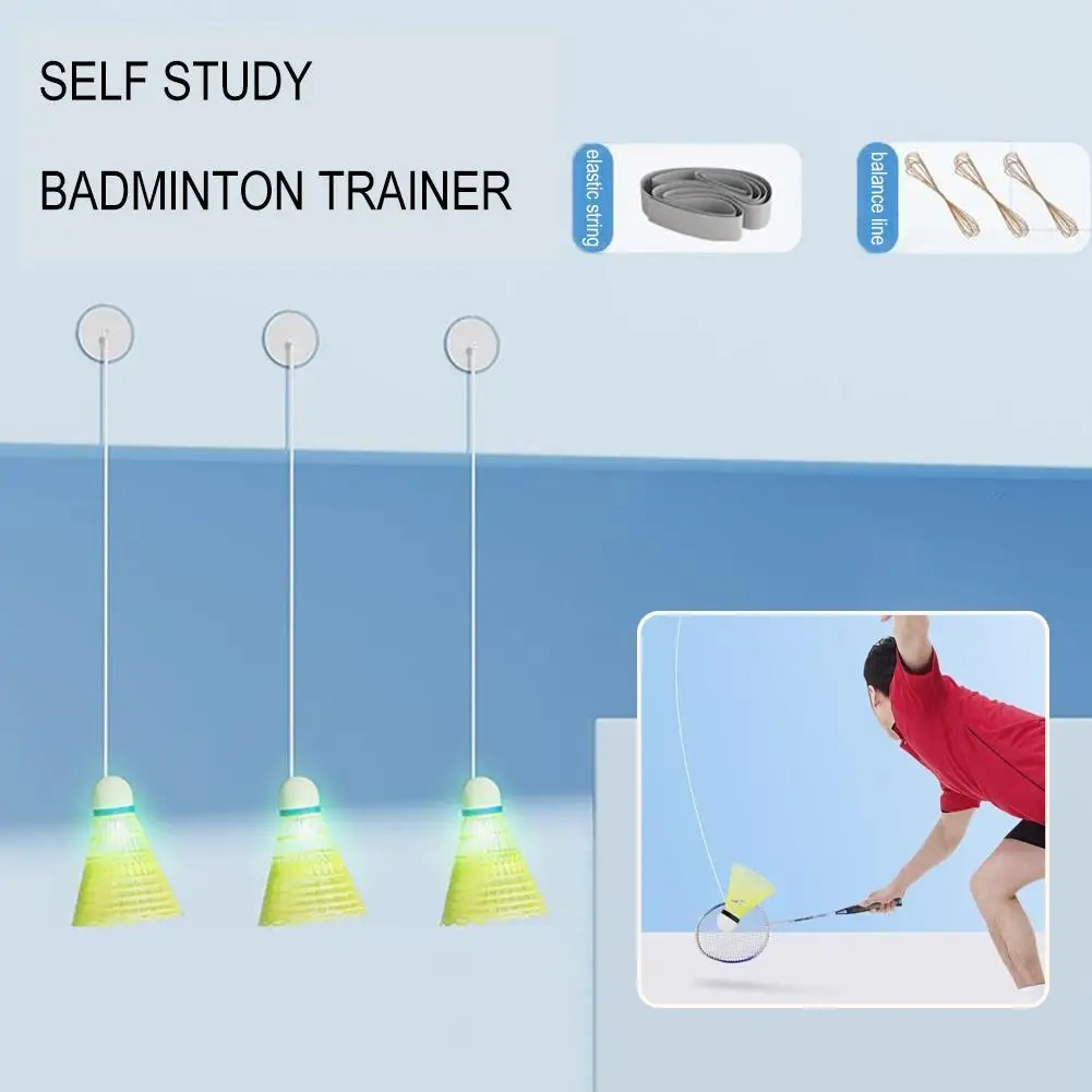 Portable Badminton Trainer Self Study Badminton Practice Professional Stretch Badminton Training Telescopic Rod Rebound Aid Tool