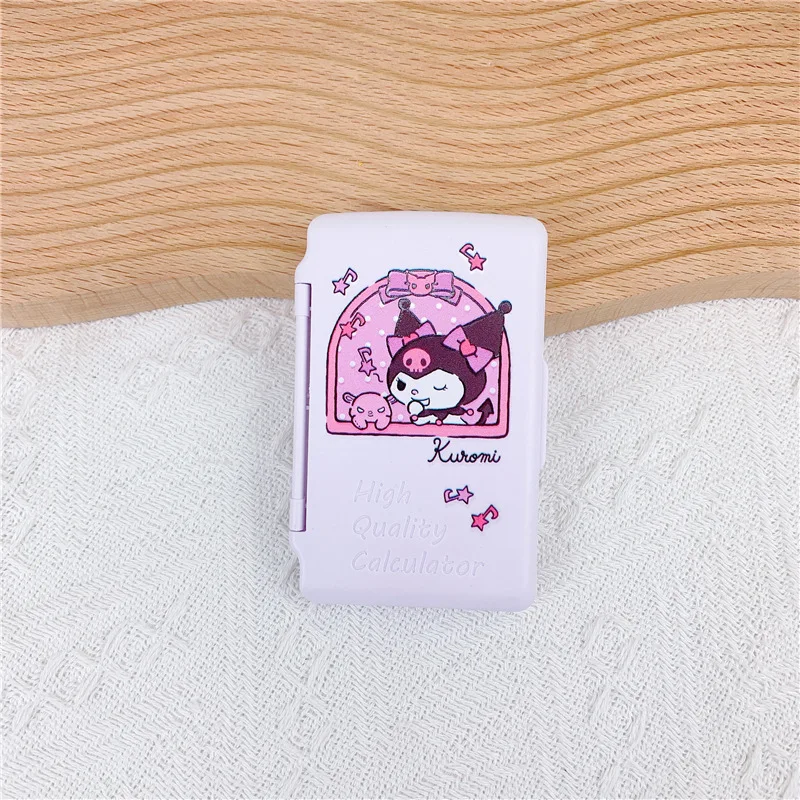 Kawaii Sanrio Flip Calculator Hello Kittys Kuromi Accessories Cute Beauty Cartoon Anime Mini Colorful Carry-On Toys Girls Gift