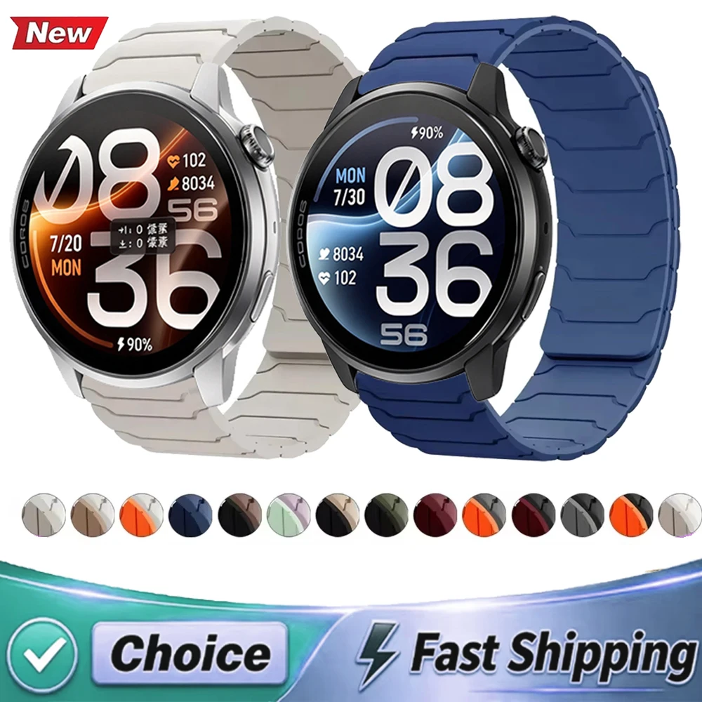 20mm 22mm Silicone Strap For COROS PACE 4 Pro/4/APEX 4 42mm Sports Magnetic Band For Garmin Forerunner 170 70 970 570 965 265 55