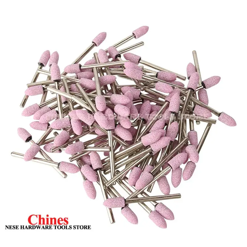 100PCS/Kotak Batu Abrasif Pemoles Penggiling Mata Bor Listrik Roda 6mm Untuk Alat Putar Dremel