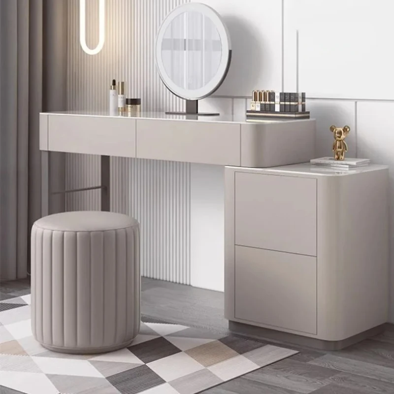 

Stool White Wooden Dresser Vanity Modern Mirror Make Up Bedroom Dressers Mirrors Drawer Luxury Tocador De Maquillaje Furniture