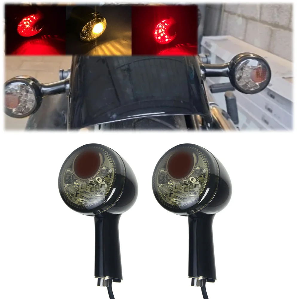 Motorcycle LED Rear Turn Signal Indicator Brake Light For Harley Sportster XL 1200 883 48 Forty Eight Custom Nightster 1992-2022