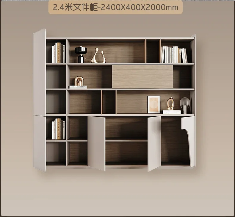 Office File Background Cabinet Modern Boss Bookcase Open Display Data Storage Office Cabinet