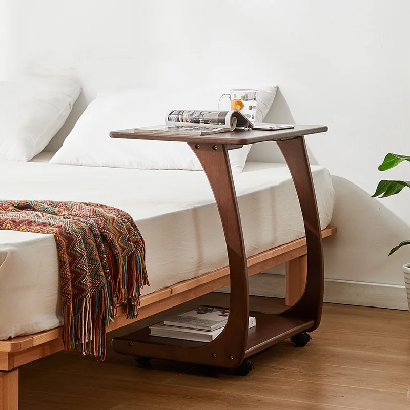 Nordic Minimalist MDF Movable Mini Desk Home Living Room Coffee Table Small Apartment Side Cabinet Square Sofa Side Table