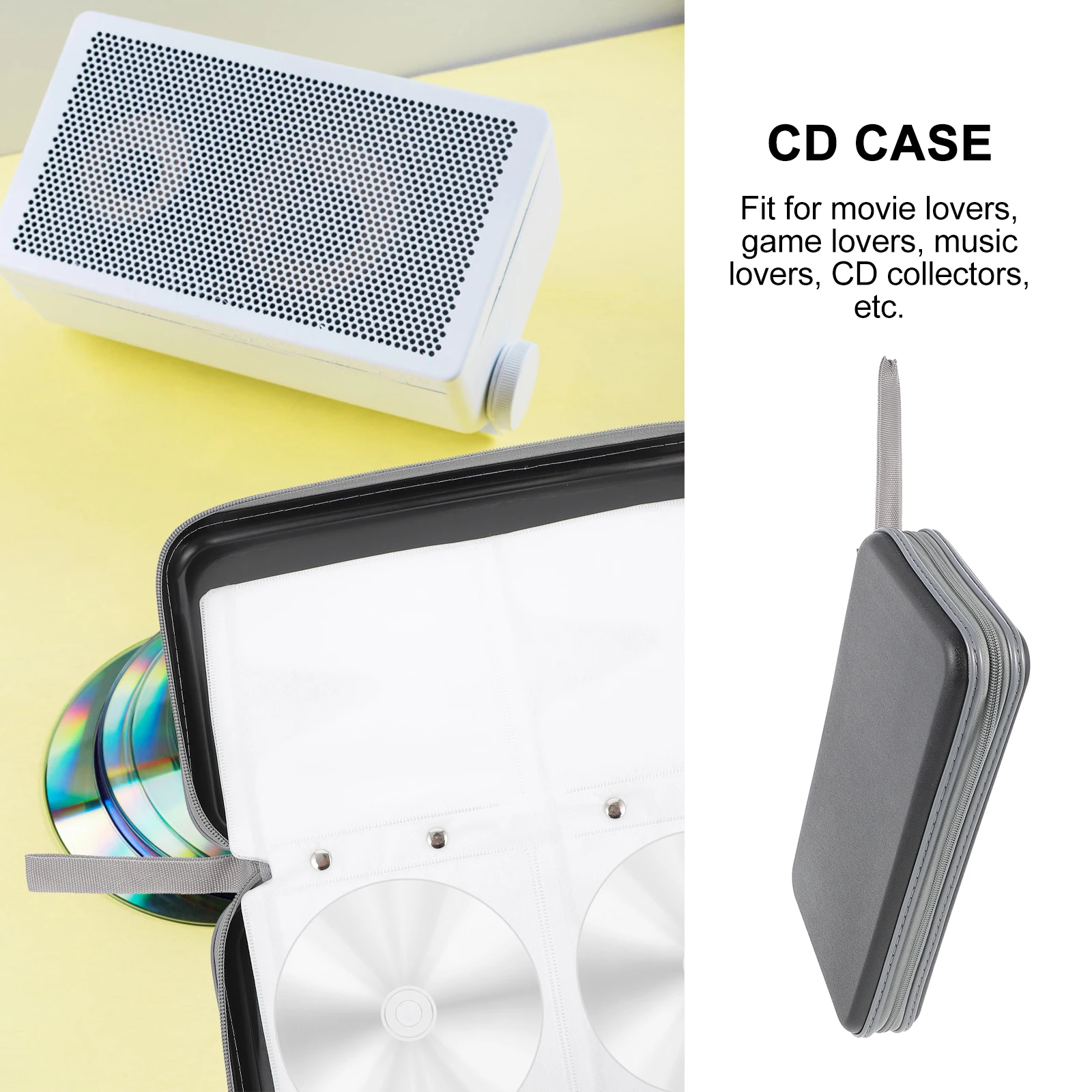 

80 Capacity Cd Bag Premium Portable Organizer for Movie Game Music Lovers Dustproof Scratch Resistant Carry Handle Home Car