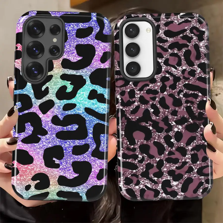 Color Leopard Print Soft Cover Capa Phone Case for Samsung Galaxy S26 Ultra S23 A16 S20 FE A36 S25Ultra S24 Ultra A26 A56