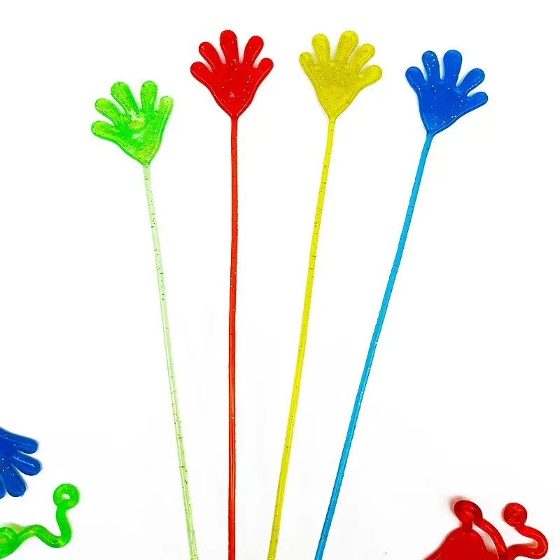 5-20 Piezas de Manos Pegajosas Divertidas con Purpurina para Niños, Juguete Elástico y Blandito para Palmas, Regalo Novedoso para Niños, Suministros para Fiestas y Recuerdos