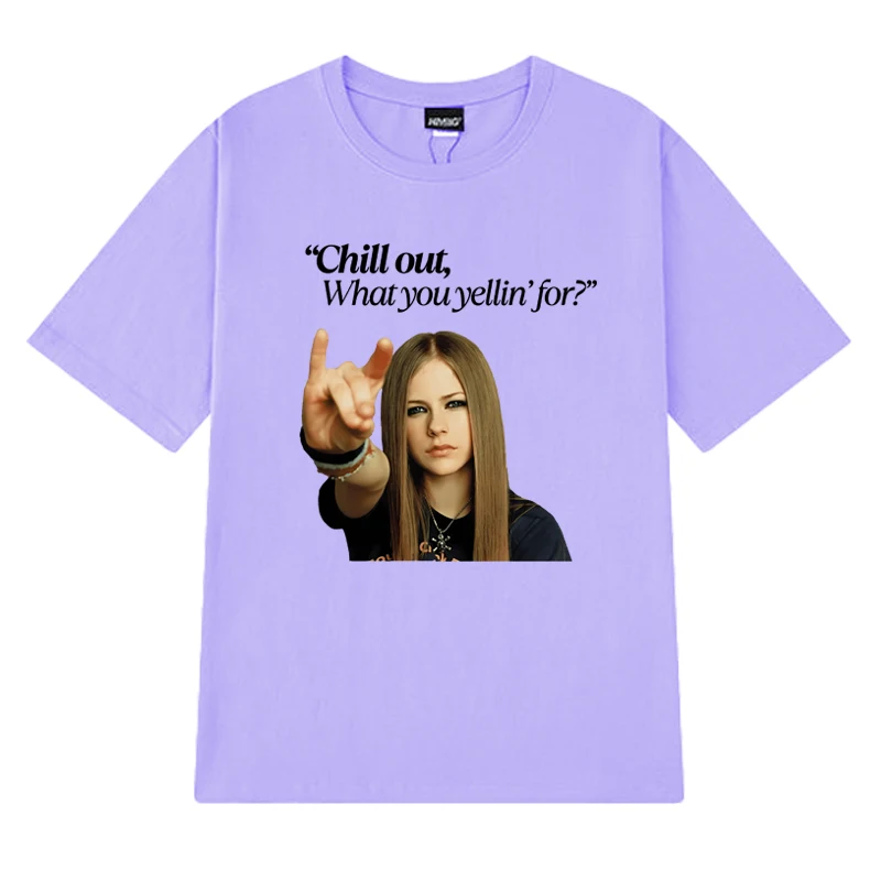 حار المغني أفريل لافين البرد خارج الجرافيك طباعة تي شيرت 2025 الرجال النساء موضة Y2k قصيرة الأكمام تي شيرت للجنسين 100% قطنية عالية الجودة