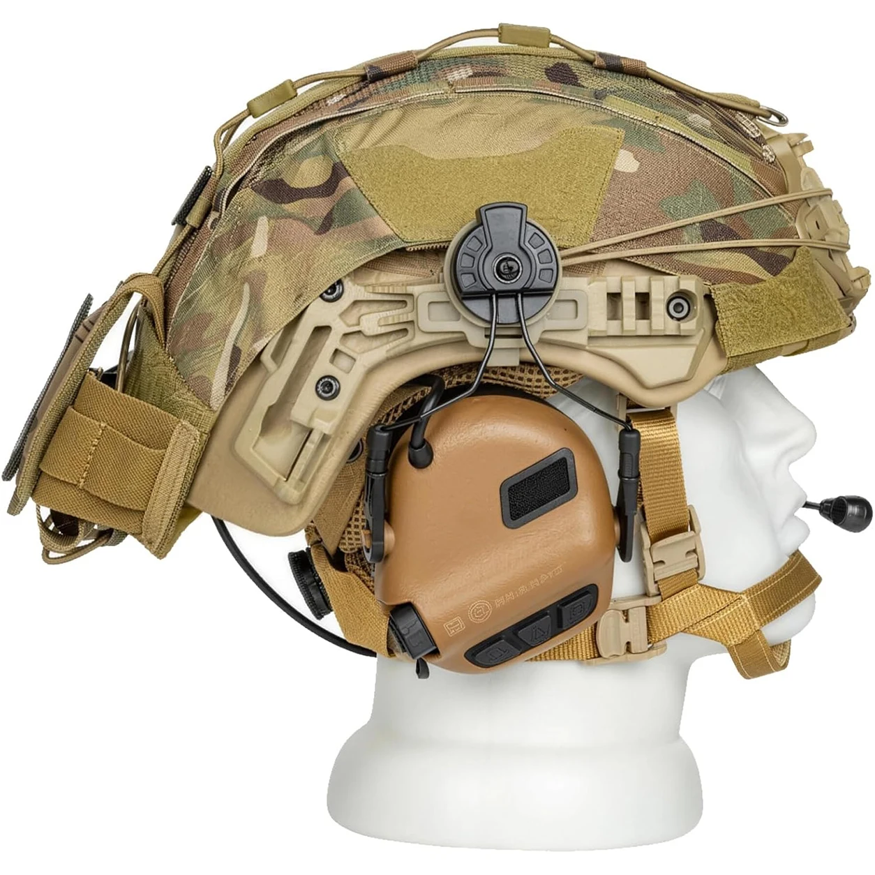 FAST Tactical Helmet Set Airsoft Full Gear with Headset Light Battery Pouch Cover Military Paintball Bump Helmet CS Game