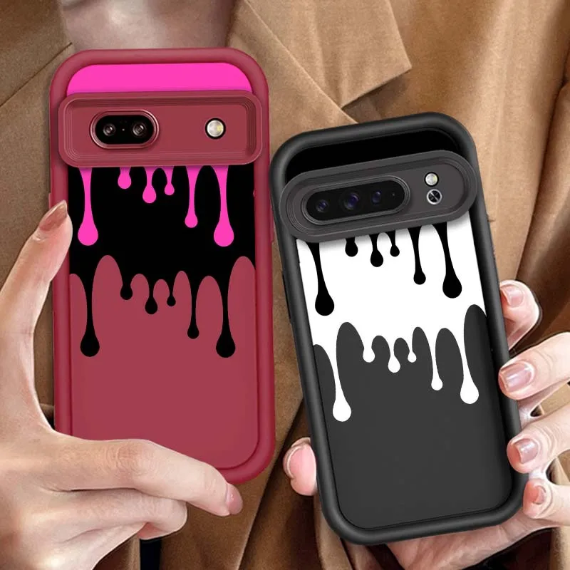 액체 흐름 패션 트렌드 전화 케이스 Google Pixel 9 8A 8 7 7A Pro XL 5G Eye Ladder 소프트 TPU 충격 방지 커버