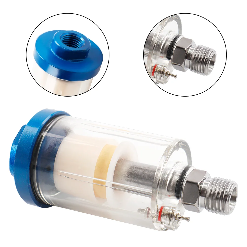 Air Oil Water Separator Filter Kit Water Trap Clear Painting Moisture Separator 1/4 inch Thread Sprayer Air Compressor Tool