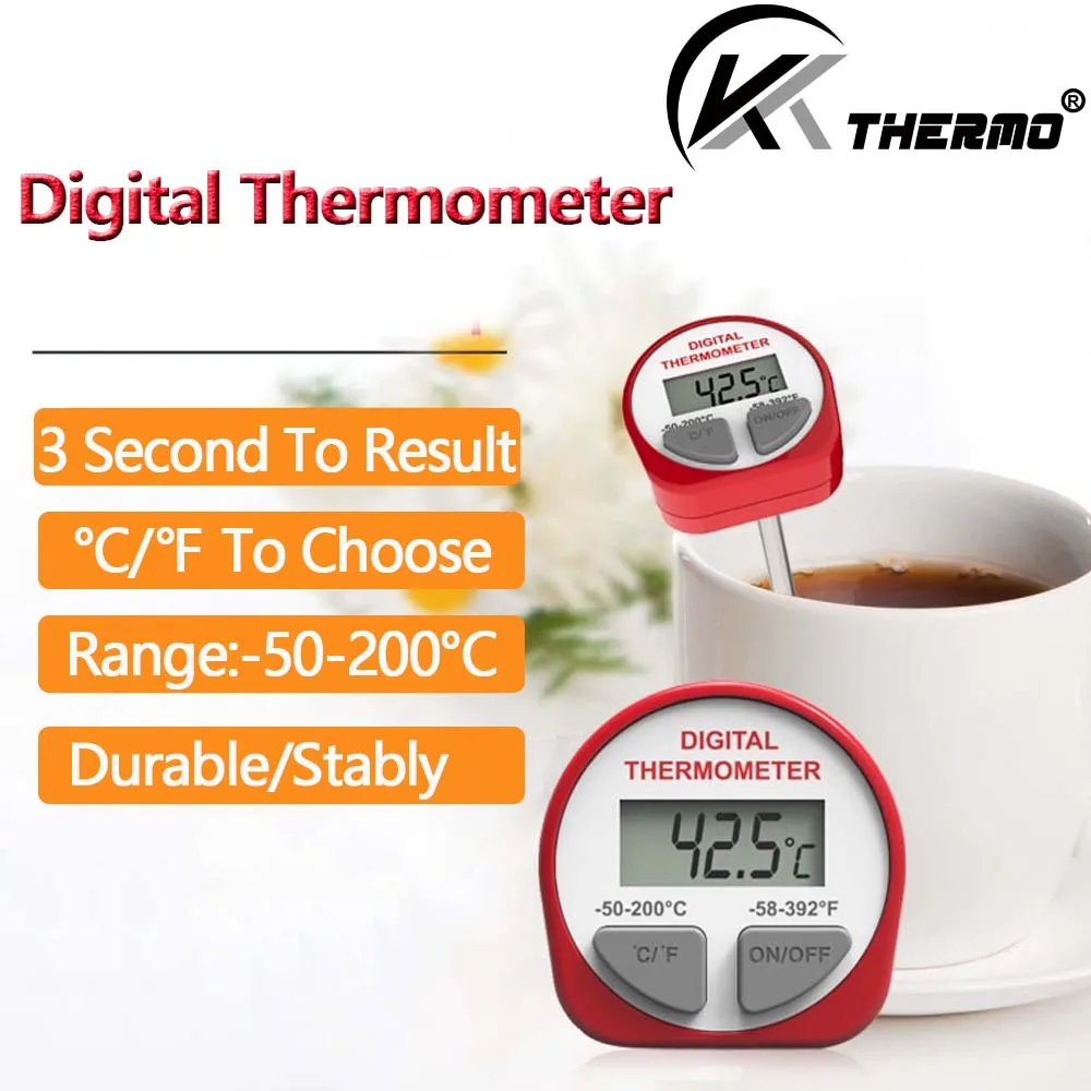

KT Coffee Milk Food Digital Thermometer -50~200°C Barbecue Barista Electronic Probe Digital Thermometer Meat Cooking Tool
