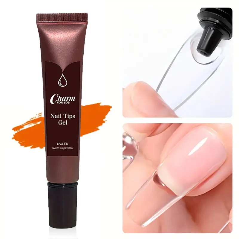 2in1เจลทาเล็บที่แข็งแรงมากสำหรับเล็บปลอมและเล็บแบบกดสำหรับต่อเล็บติดทนนานเจลทาเล็บ