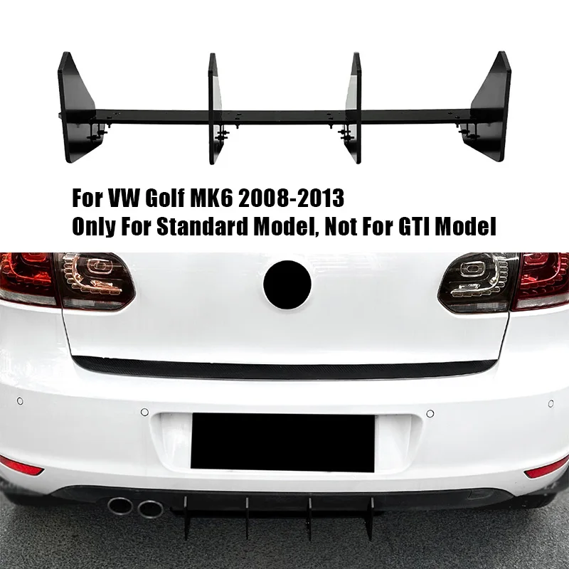 Car Rear Lower Black Bumper Lip Diffuser Side Splitters Spoiler For VW Golf 6 MK6 2008 2009 2010 2011 2012 2013 Decoration Parts