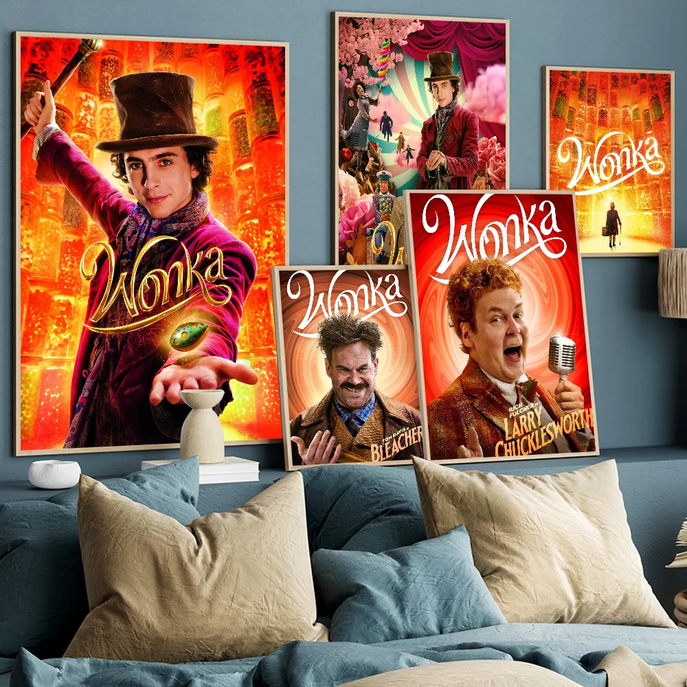 

Fantasy Movie W-Wonka Classic Vintage Posters Whitepaper Prints Posters Artwork Kawaii Room Decor