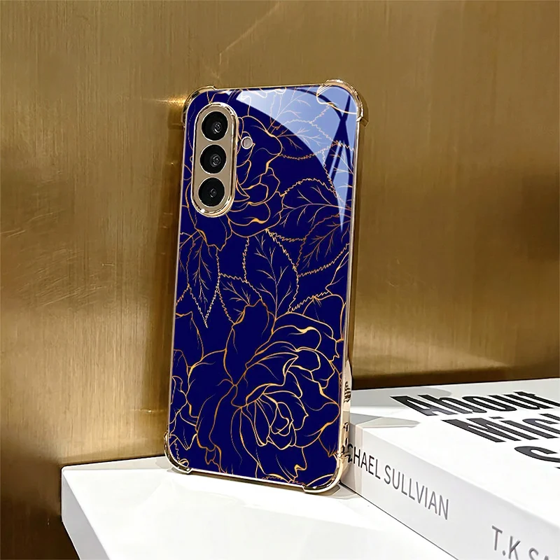 Four-Corner Electroplated Anti-Drop Phone Case, suitable for Samsung S26/S25/S24/S23/S22/S21/S20 and other models.