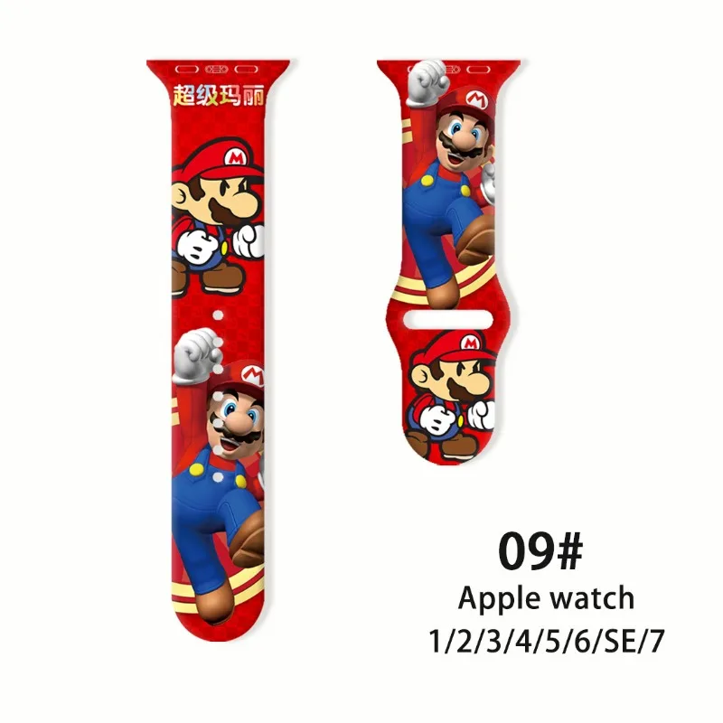 Super Mario Bros Strap for Apple Watch Band 44mm 42mm 41mm 40mm 45mm 49mm 44 Mm Bracelet Correa Iwatch Series 9 7 SE 6 8 Ultra 2