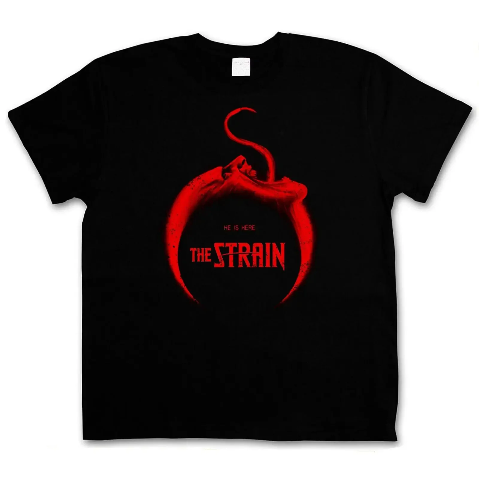 HE IS HERE LOGO II T SHIRT Guillermo Del Toro Vampire TV The Strain vintage Washed fashion designer clothes Casual Stretched