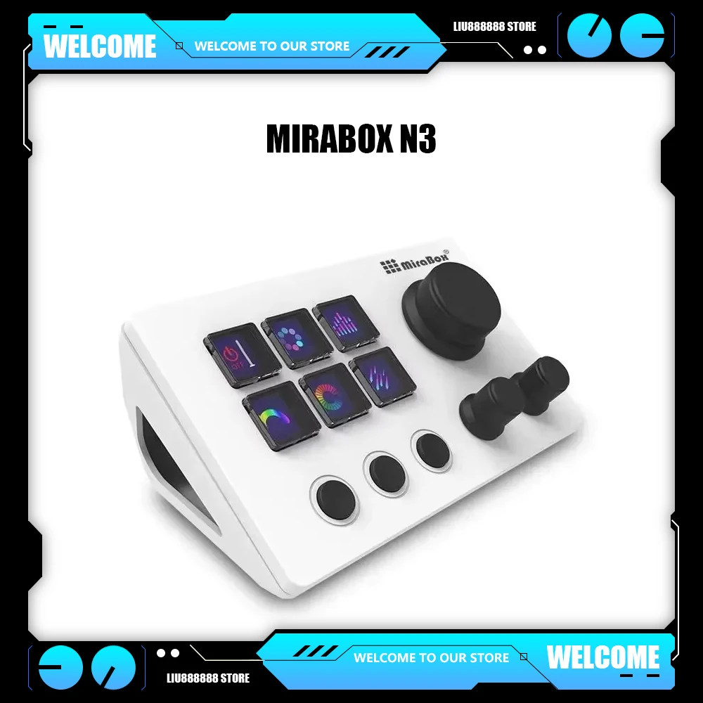 Mirabox N3 Windows/MacOS Kryboard Mini-Tastaturen, LCD-Taste, Controller, benutzerdefinierte Taste,