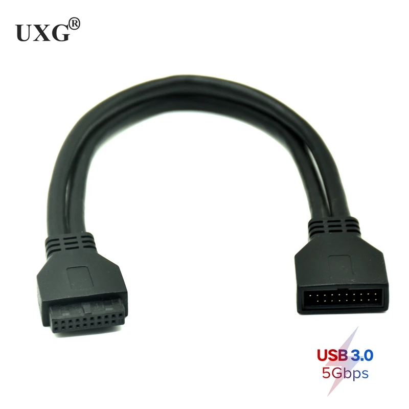 Extensión USB de 5Gbps para placa base, extensor de Cable de 20 pines hembra a USB 3,0, macho de 20 pines, 0,2 m, 0,5 m