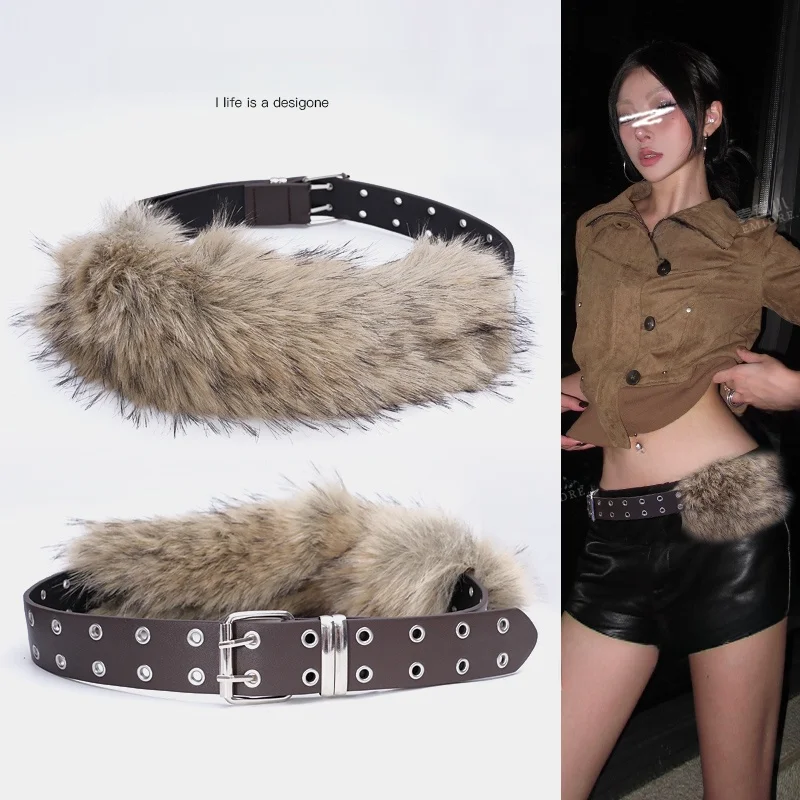 faionable-wide-women's-belt-with-fur-decoration-for-jeans-design-sensation-y2k-retro-hollow-out-pu-leather-belt