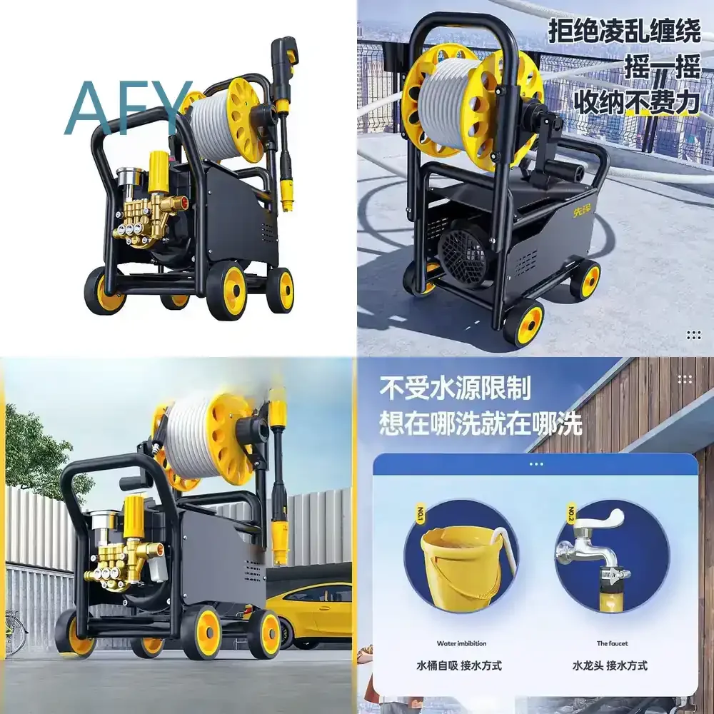 High Pressure Car Wash Machine 220V for Household Water Gun for Car Cleaning Brush Pump for Supercharged High Power Cleaning