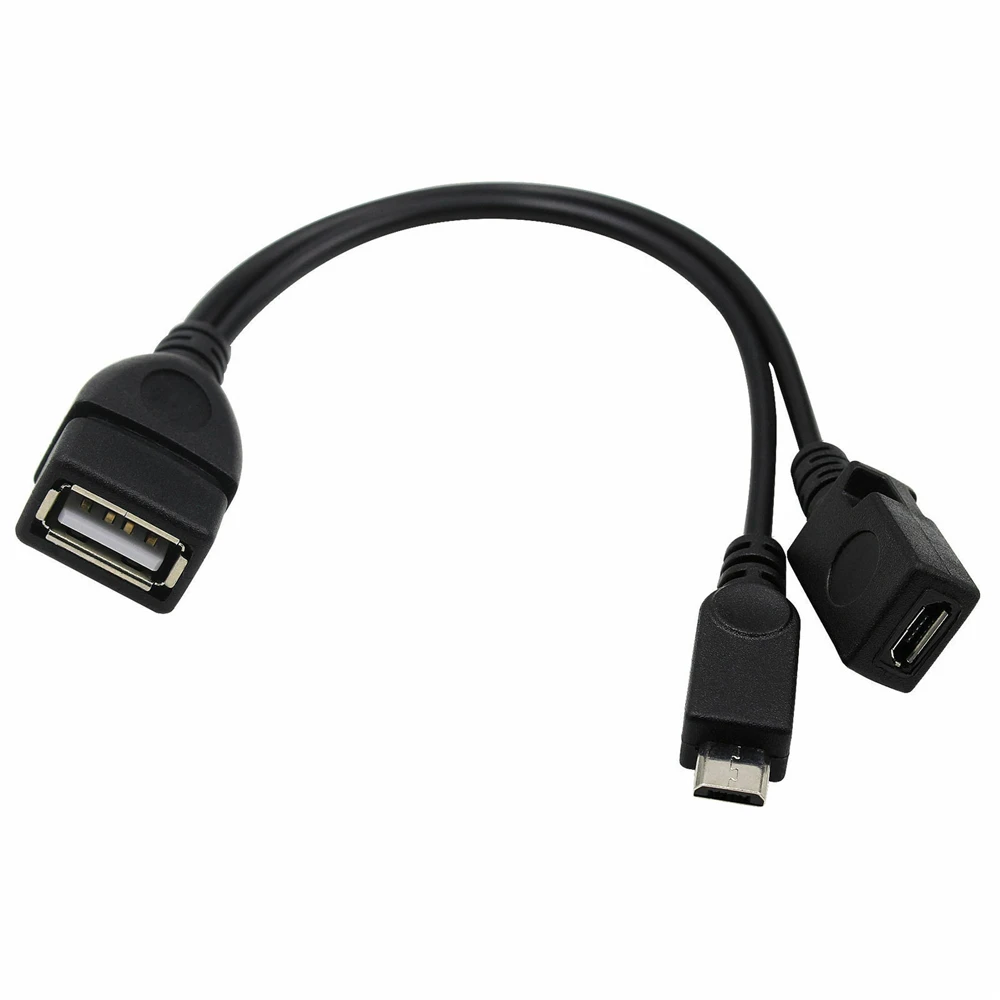 20 cm langlebiger Stromkabel-Kabeladapter, Micro-USB-USB-Adapter, OTG-Kabel, Datenkabel, Y-Splitter
