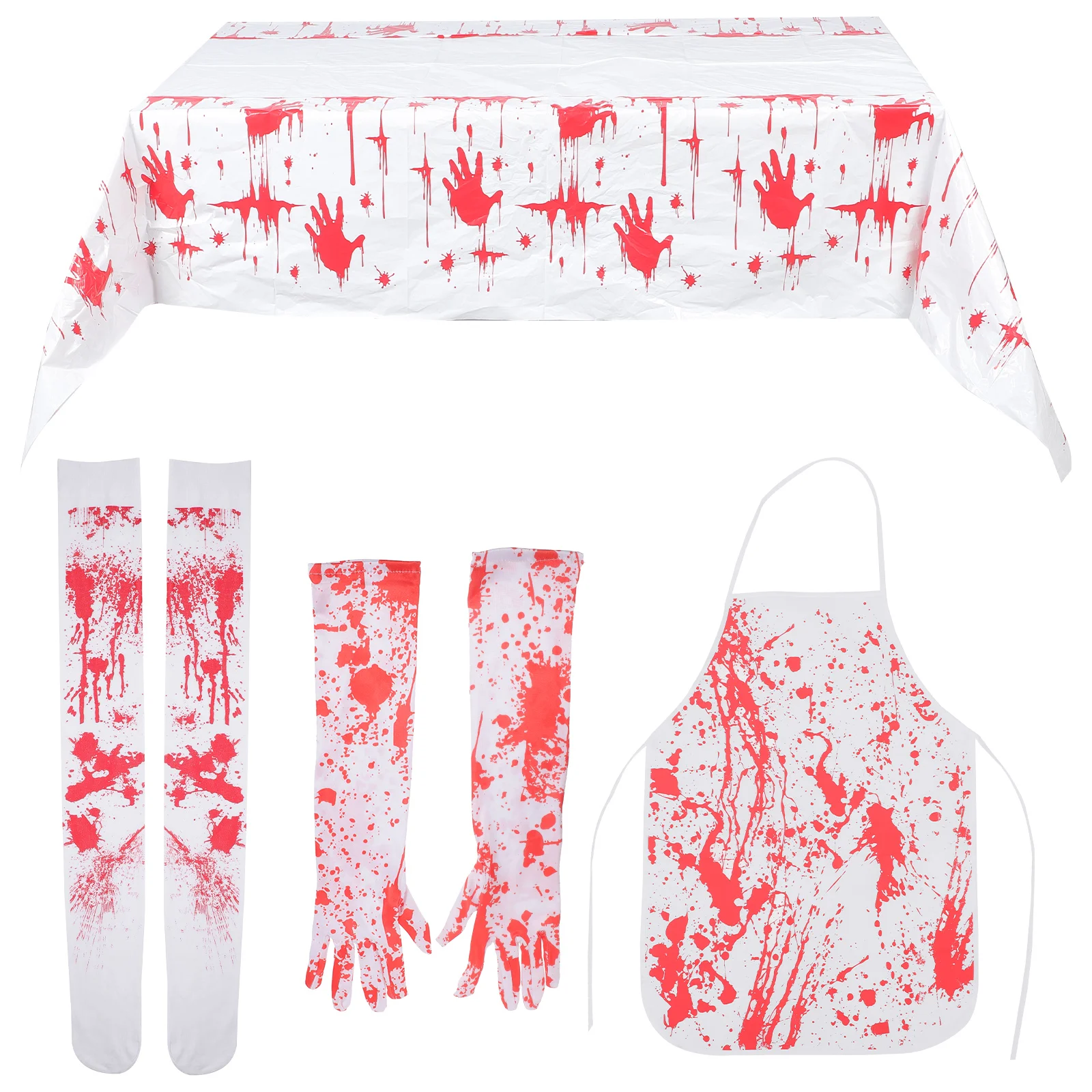 Make up Nurse Gloves Halloween Table Covers Bloody Apron Fabric Stockings