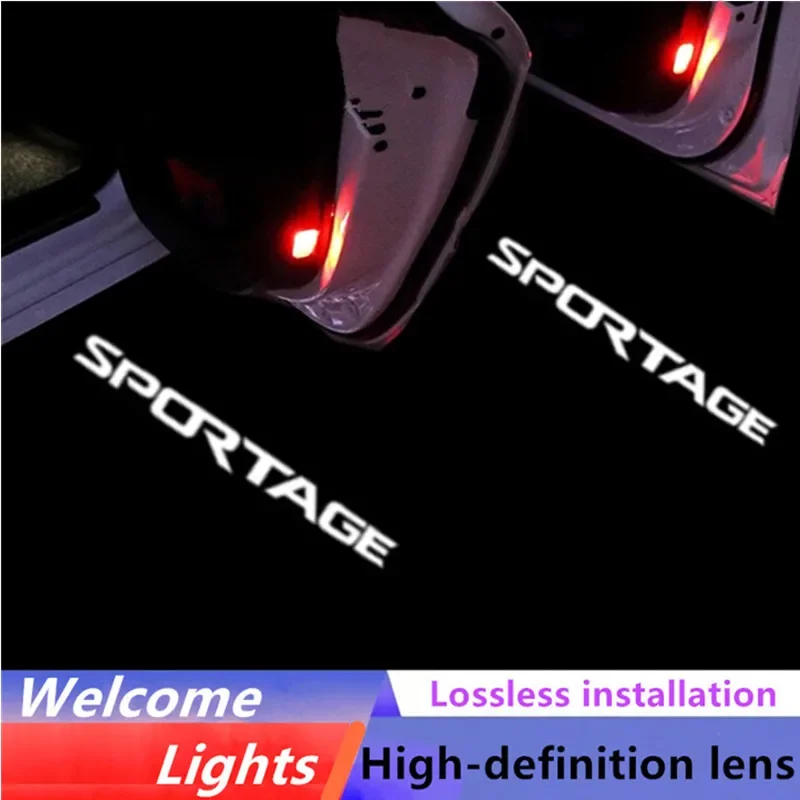 

LED Car Door Badge Lights Projector Courtesy Shadow For kia k2 k3 k5 Sorento Sportage R Rio Soul Welcome Lamp