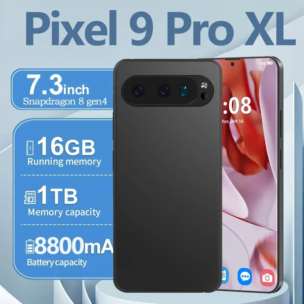 

HOT 2025 new Pixel 9 Pro XL original intelligent 5G dual card dual standby Android 14 system global version 7800mAh battery