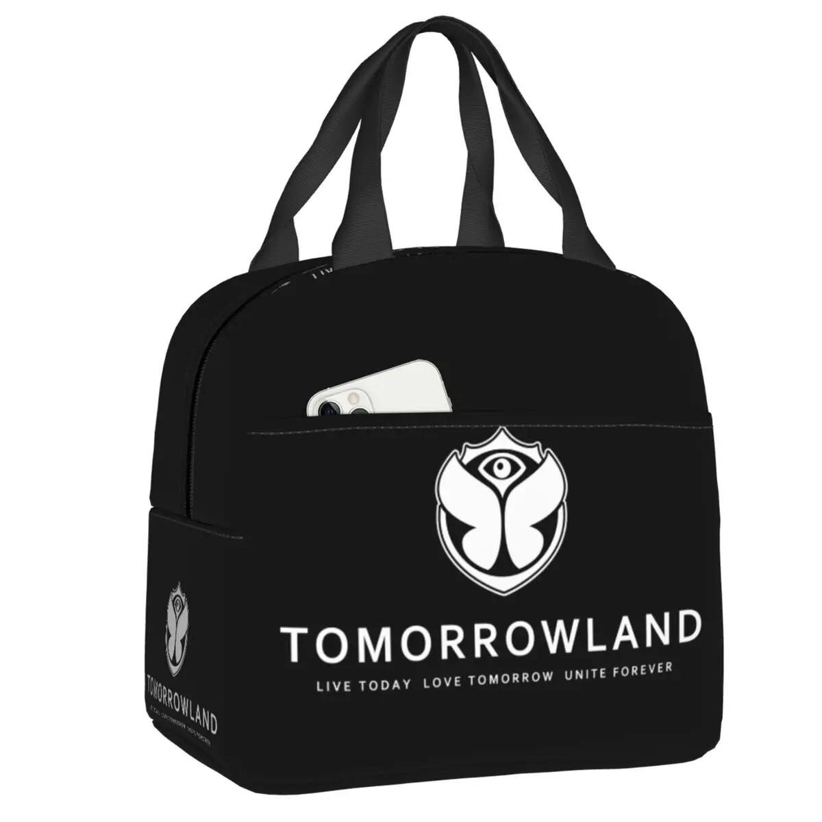 Custom Tomorrowlands Insulated Lunch Tote Bag for Belgian Electronic Dance Music Festival Portable Thermal Bento Box Travel