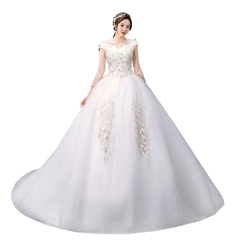 Customized Wedding Dress for Women Beach Lace Up Ball Gowns Bridal Vestido De Noiva Plus Size Wedding Dresses