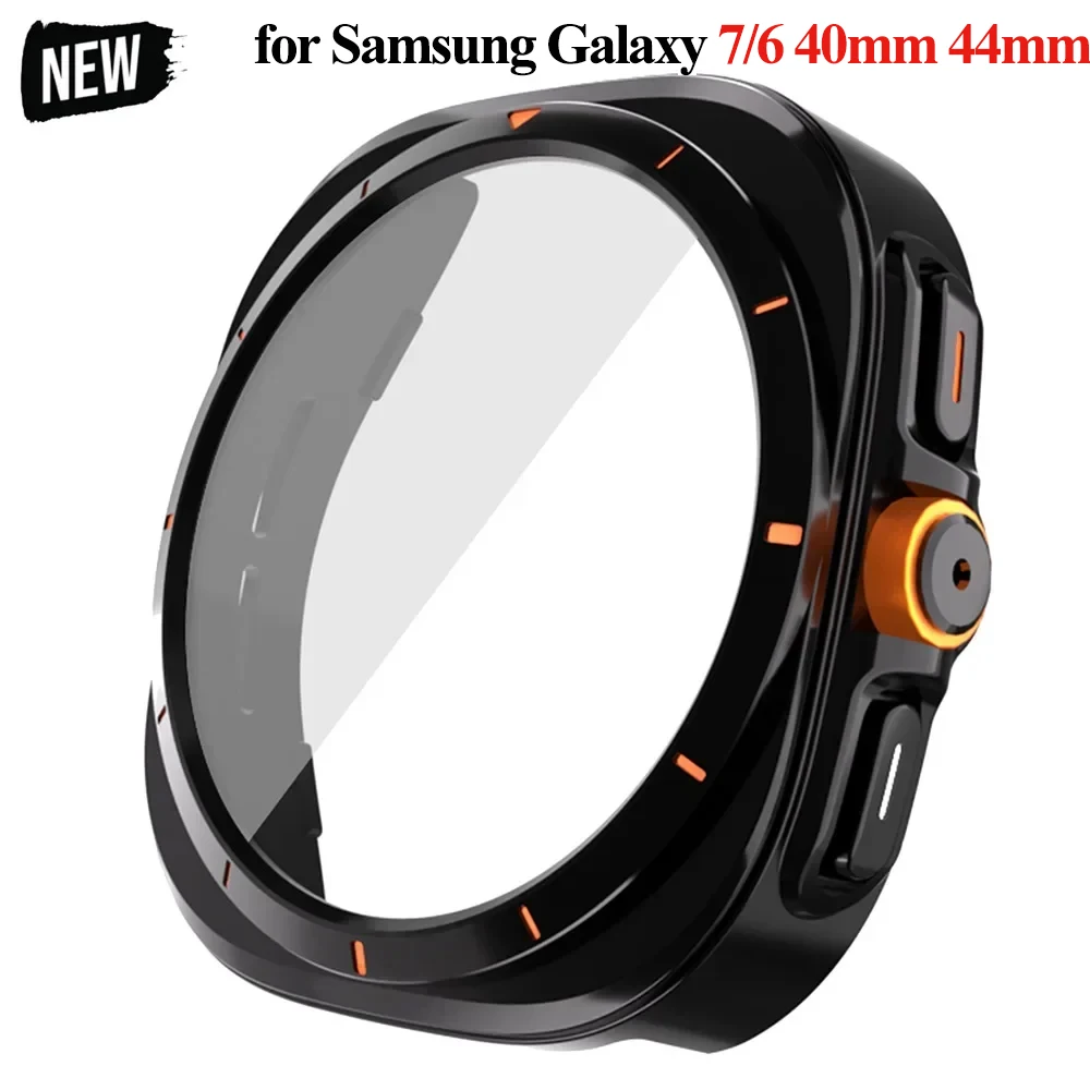 Change To Case for Samsung Galaxy Watch 7 44mm 40mm Accessories Protective Case + Screen Protector Glass for Galaxy Watch6