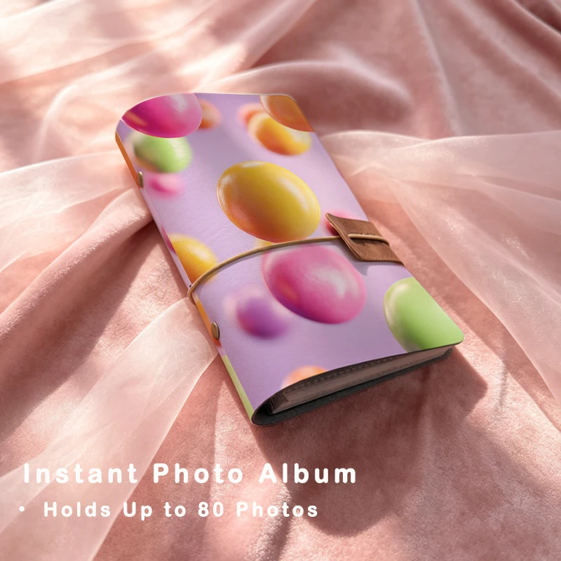 Portable Photo Page Design 20 Sheets Holds 80 3-inch Photos Travel Photo Organizer Cute Decor Album Birthday Gift For Kids Frien