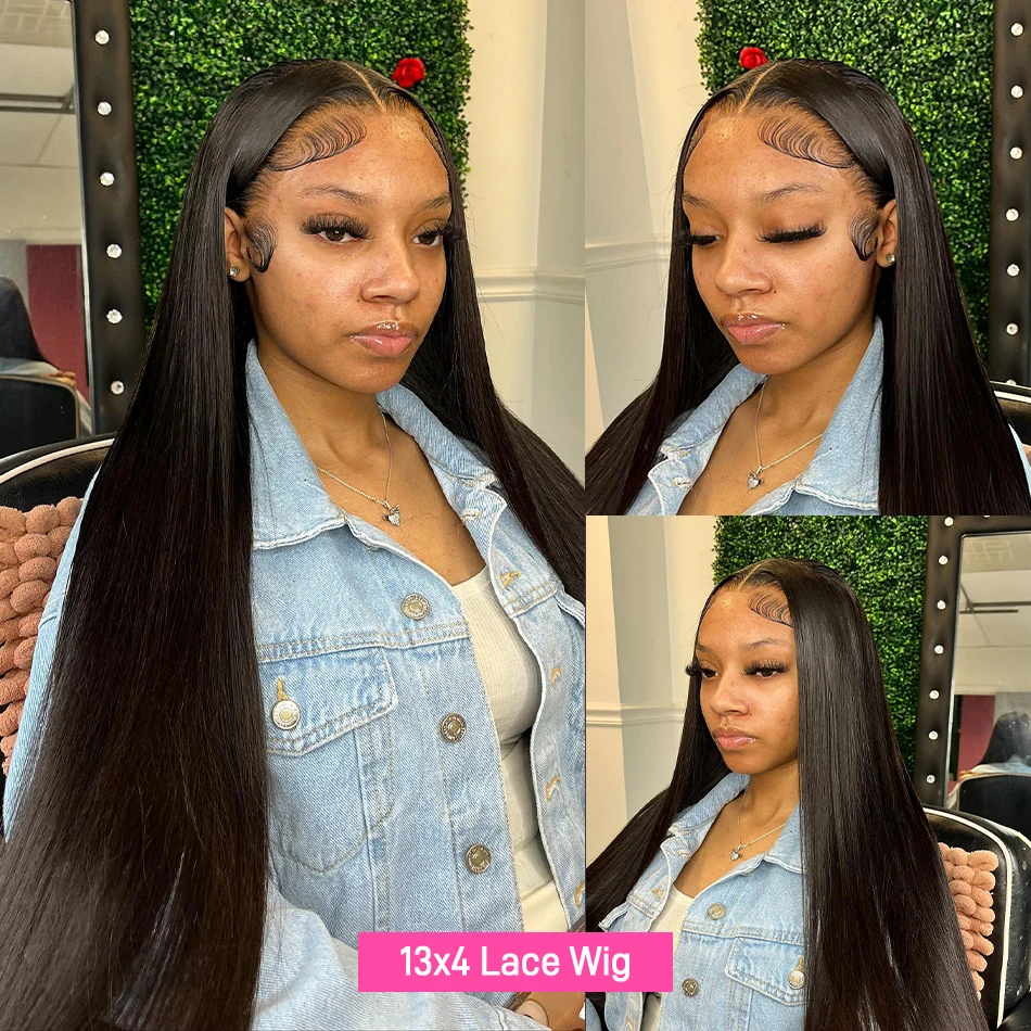 IRoshion Bone Straight Lace Front Wigs Human Hair Natural Hairline Pre Plucked 13x4 Lace Frontal Human Hair Wig For Women image 3