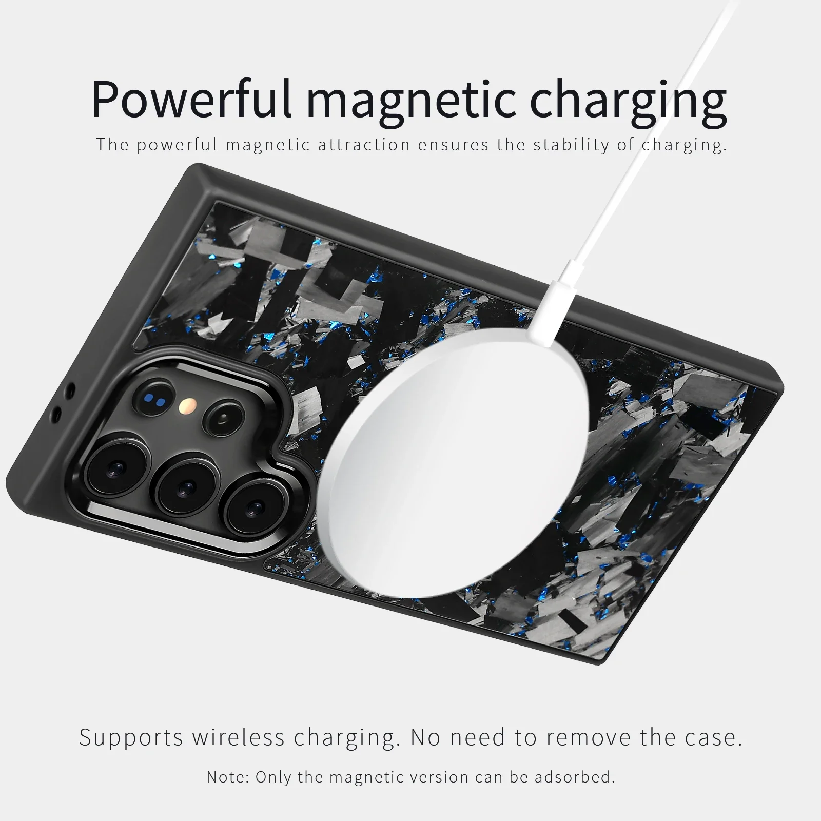 

For Samsung Galaxy S23 S24 S25 Ultra/S24 Plus S25Plus Magnetic Carbon Fiber Phone Case Wireless charging Cover forMagSafe