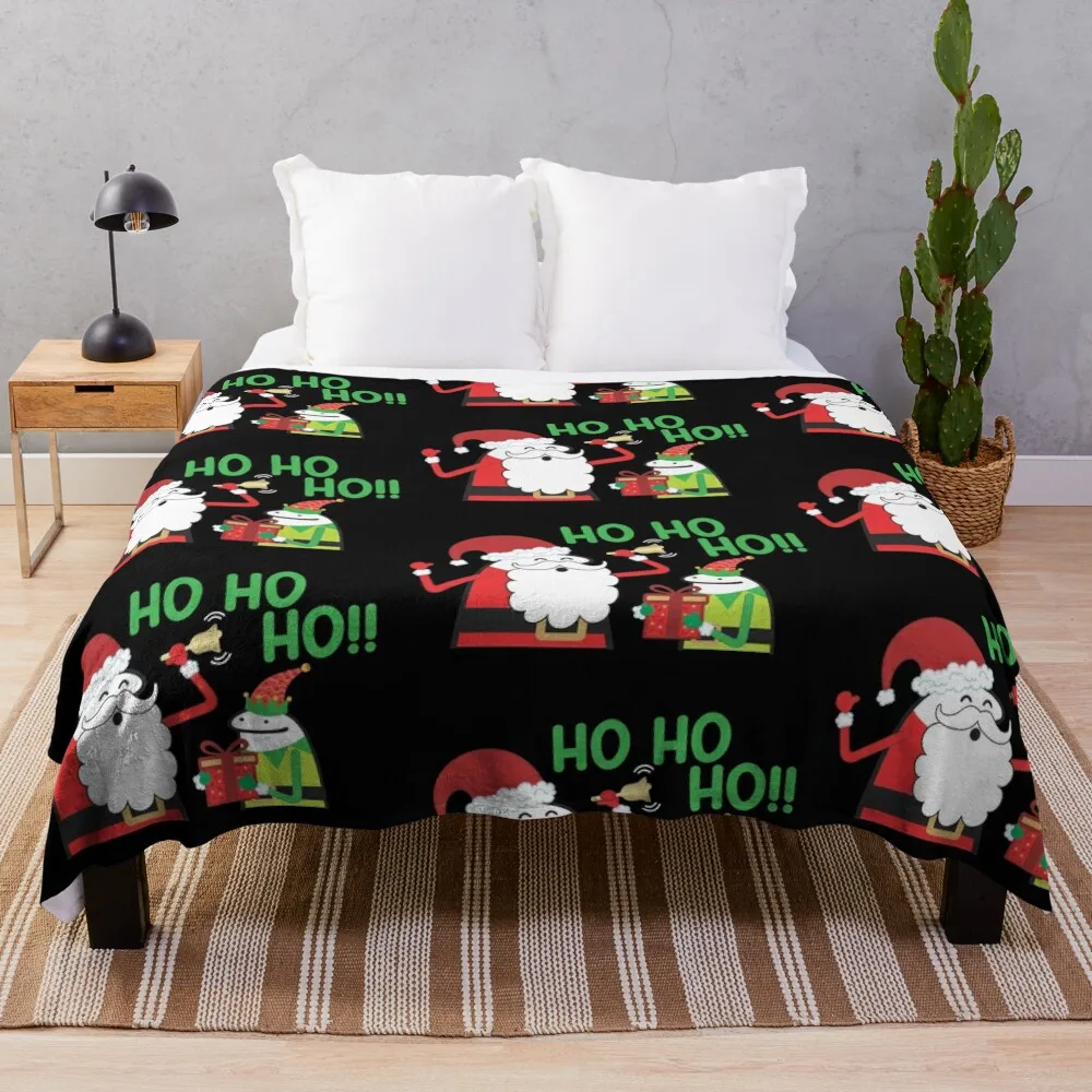 

Flork Clause and Elf at Christmas Ho Ho Ho Throw Blanket funny gift Sleeping Bag Blankets