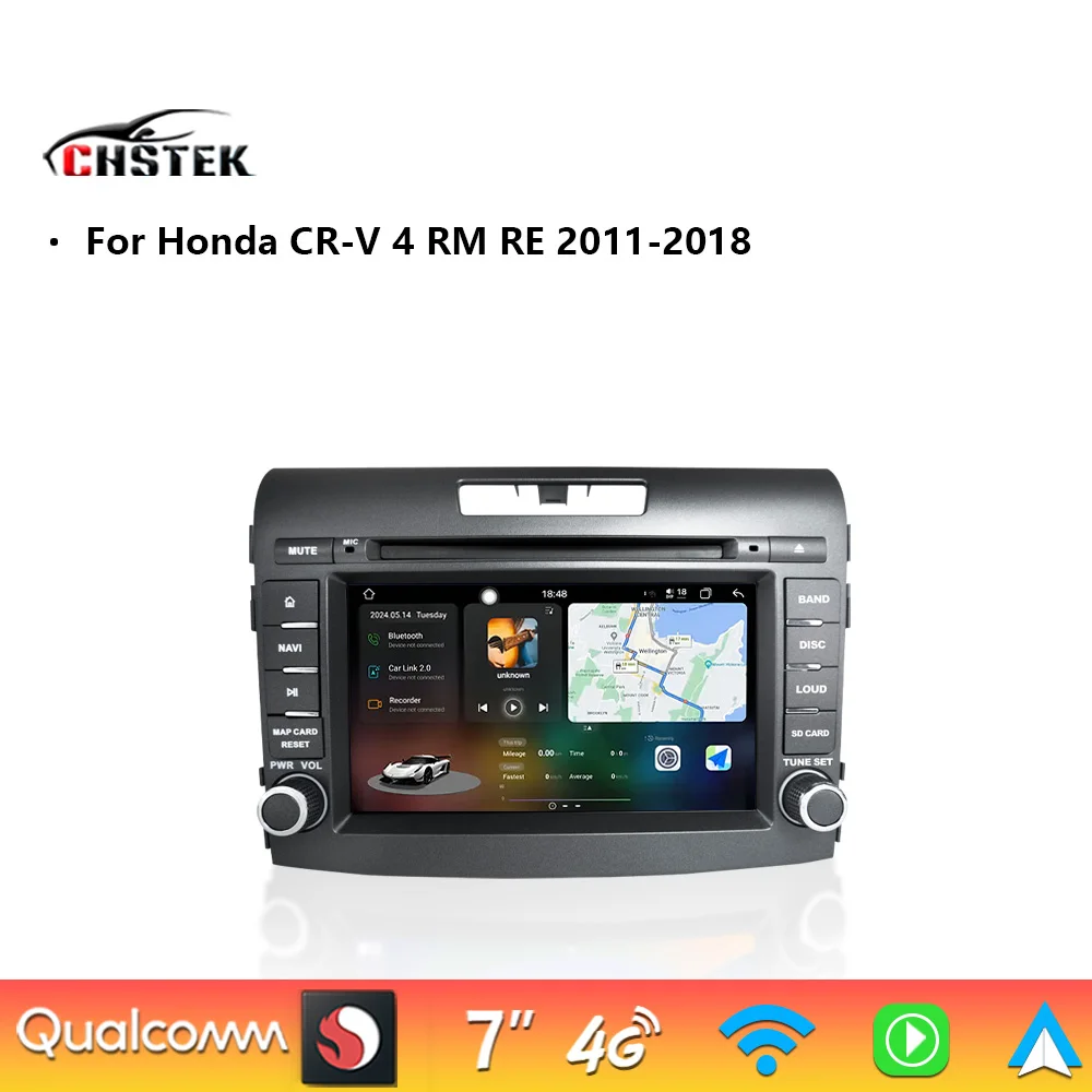 

Car Radio Carplay For Honda CR-V 4 RM RE 2011 2012 2013-2018 Android Auto Navigation Bluetooth WIFI 4G Multimedia Stereo CHSTEK