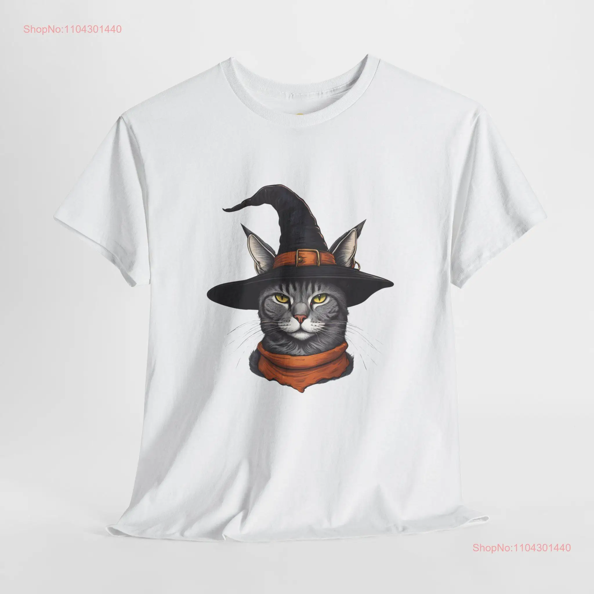 Mocking Ape 48 Cat Witch Heavy Cotton T Shirt long or short sleeves