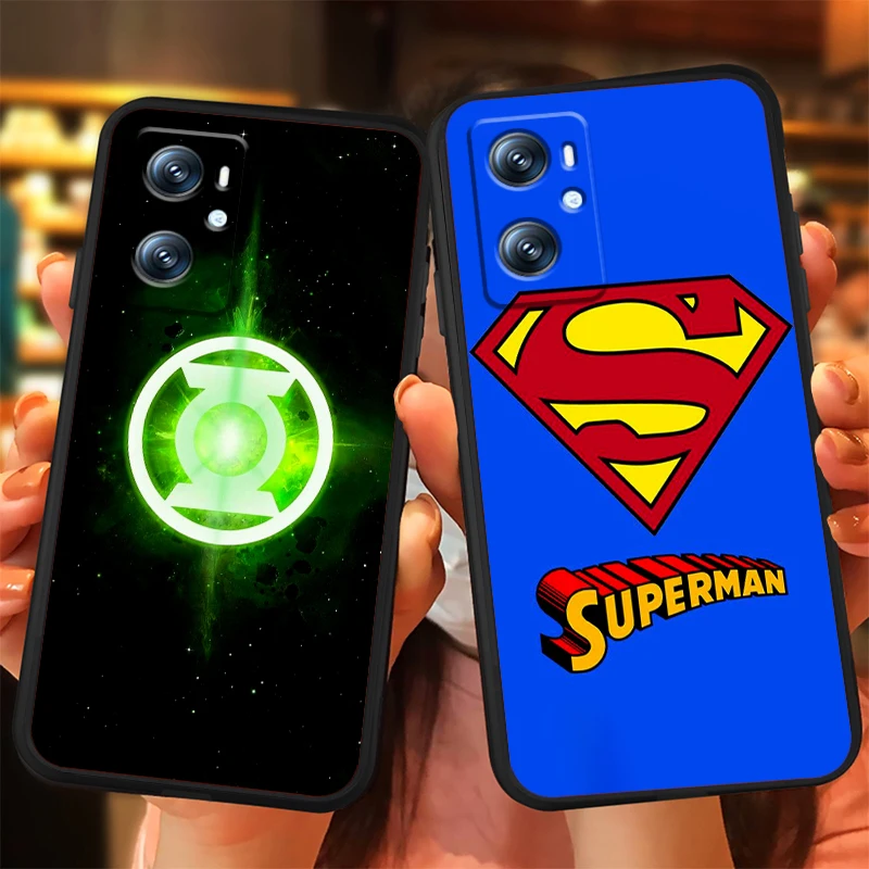 Logo Art S-Supermans B-Batmans For OPPO Find X6 X5 X3 A54S A5 A94 A16 A53S A57 A74 A72 A98 A78 A96 A9 5G Black Back Phone Case